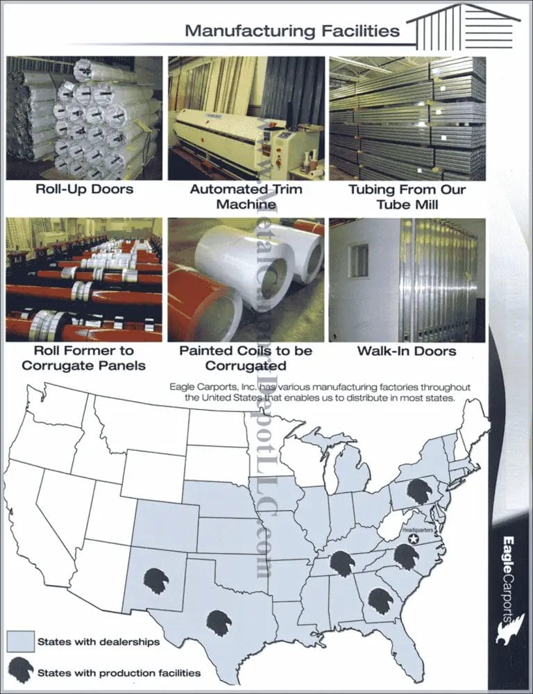 Location Of Eagle Manufacturing Facilities min Metal Carport Depot